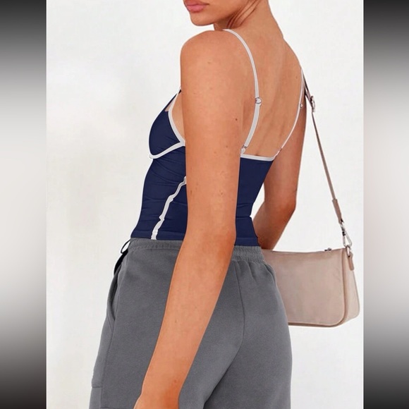 Color block pink casual tank top - Picture 13 of 16